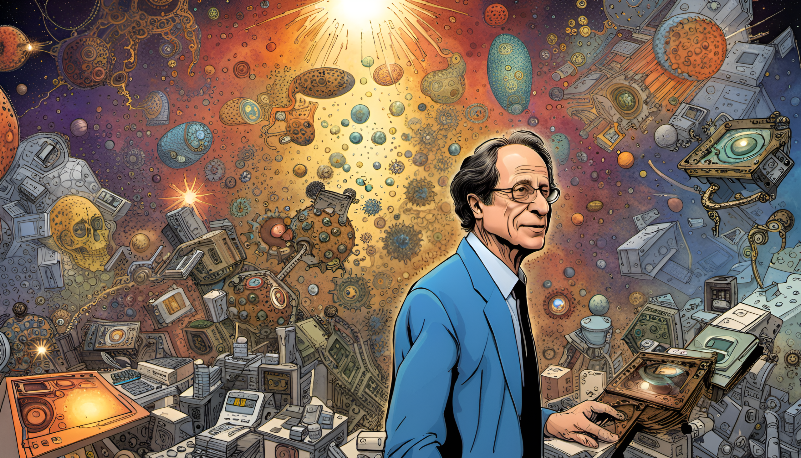 Ray Kurzweil Singularity - Dremt up by me and Dreamstudio.ai